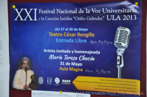 La Dirección de Asuntos Estudiantiles de la universidad de los Andes apoya también el XXI Festival  Nacional de la Voz Universitaria. (Fotografía: Ramón Pico)