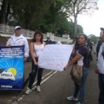 Durante la marcha del día jueves en la mañana, en avenidas de San Cristóbal (foto: Néstor Rodríguez)