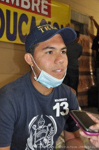 Carlos Ramírez, dirigente del Movimiento 13 de la ULA, indicó que sólo buscan es una solución y no más problemas para la universidad. (Fotografía: Lánder Altuve)