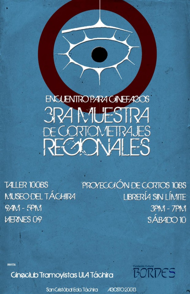 La 3ra Muestra de Cortometrajes Regionales proyectará cortos de gran variedad de géneros. El Cine Club de ULA Táchra participa en su organización.