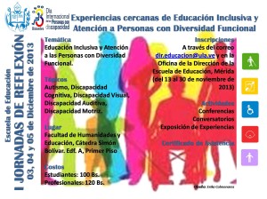 Programa de las I Jornadas de Reflexión "Experiencias cercanas de Educación Inclusiva y Atención a Personas con Diversidad Funcional" (Cortesía)