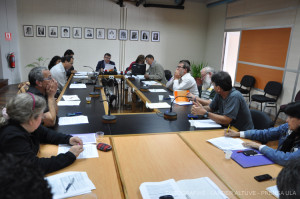 Los miembros del Consejo de Facultad de Ciencias dan la bienvenida a la Unidad de Apoyo que beneficiará a las personas con diversidad funcional dentro de la ULA (Fotografía: L. Altuve)