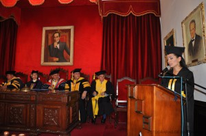 Dra. Marialexandra Ramos ofreció las palabras en representación de sus compañeros.(Foto: Ramón Pico.)  